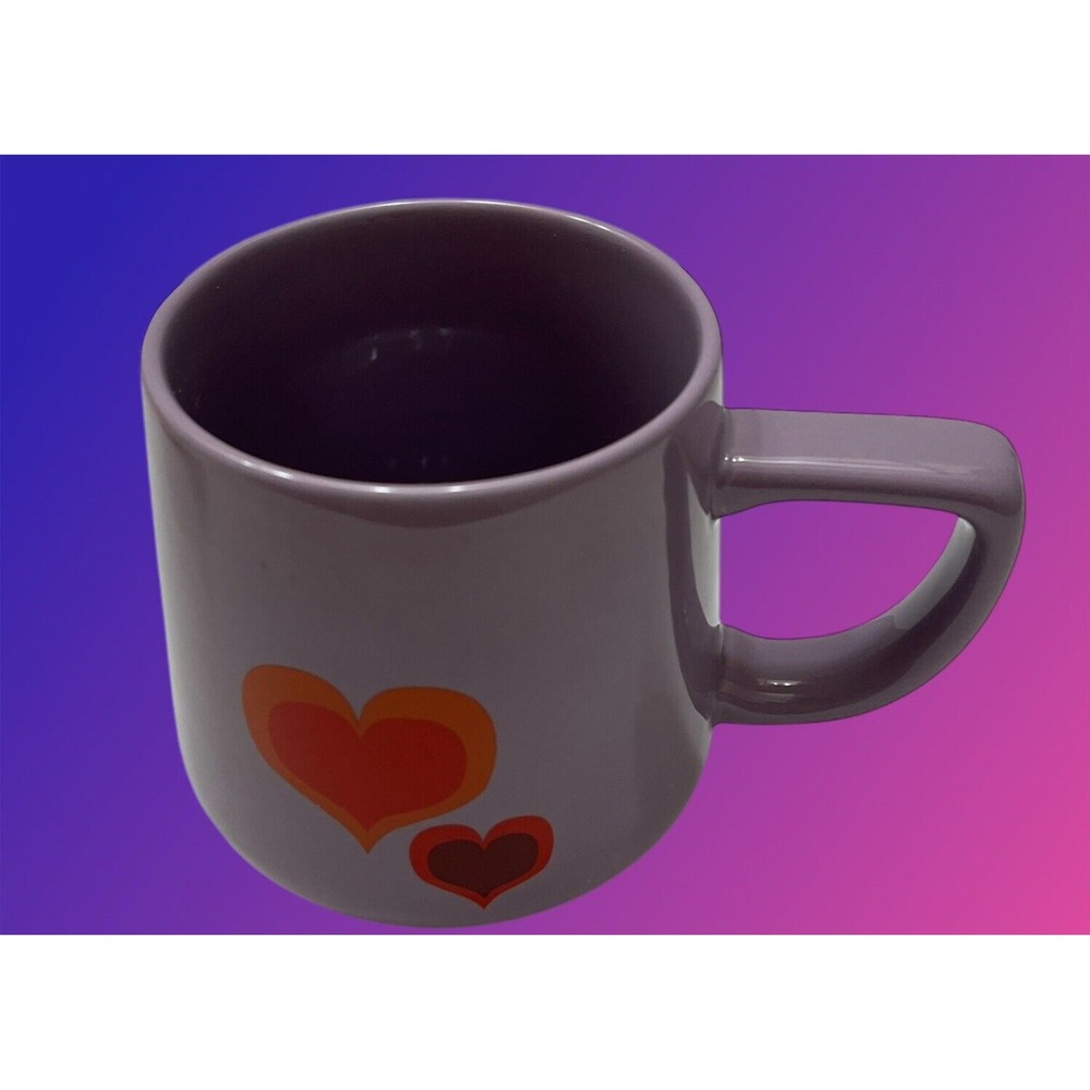 Starbucks Mug Valentines Day Purple Double Hearts Love Coffee Tea Cup‎ Ceramic